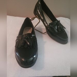 Womens Black Patent Leather Loafers